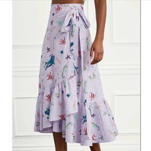 Hill House Mirabel Wrap Skirt in Sea Creatures Poplin